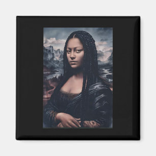 Mona Lisa By Alphaone Black Afro Queen Black Histo Magnet