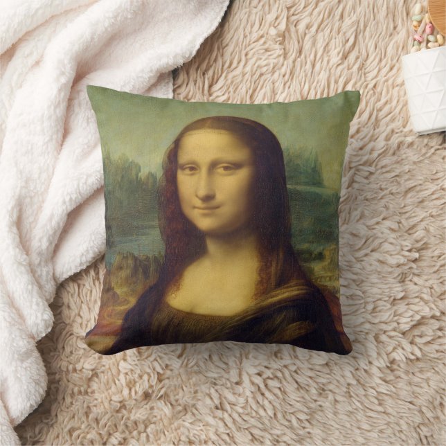 Mona Lisa By Leonardo Da Vinci Cushion (Blanket)
