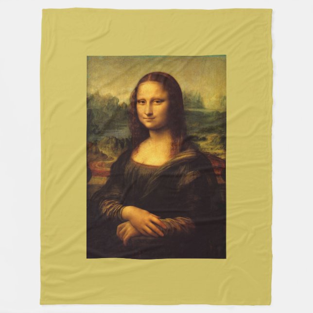 Mona Lisa by Leonardo da Vinci Fleece Blanket (Front)