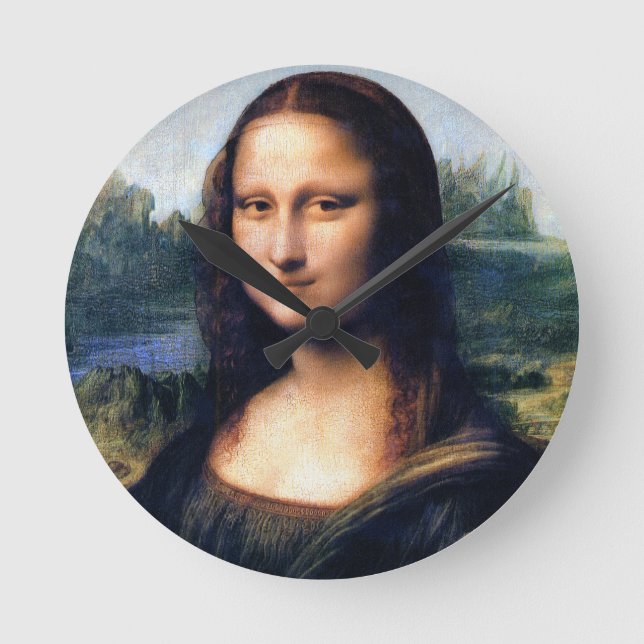 Mona Lisa by Leonardo da Vinci Round Clock (Front)