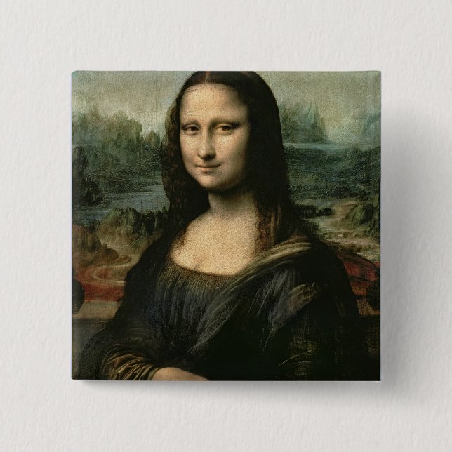 Mona Lisa, c.1503-6 15 Cm Square Badge (Front)