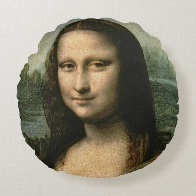 Mona Lisa, c.1503-6 Round Cushion (Front)
