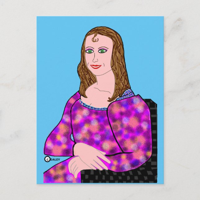 Mona Lisa Cartoon Image Postcard (Front)