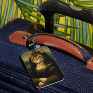 Mona Lisa Cat Parody Renaissance Art Luggage Tag