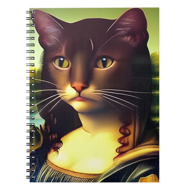 Mona Lisa Cat Portrait Notebook (Front)
