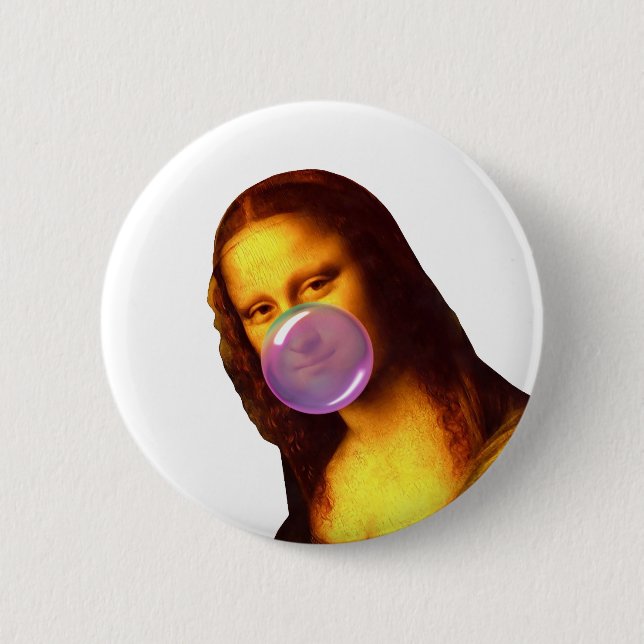 Mona Lisa Chewing gum Bubble 6 Cm Round Badge (Front)