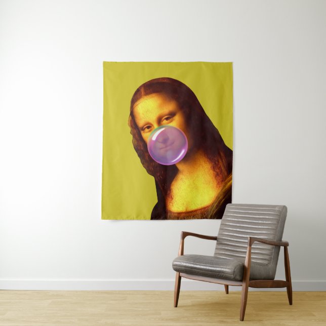 Mona Lisa Chewing gum Bubble Tapestry (In Situ)