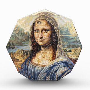 Mona Lisa collage art made with cat faces Photo Block