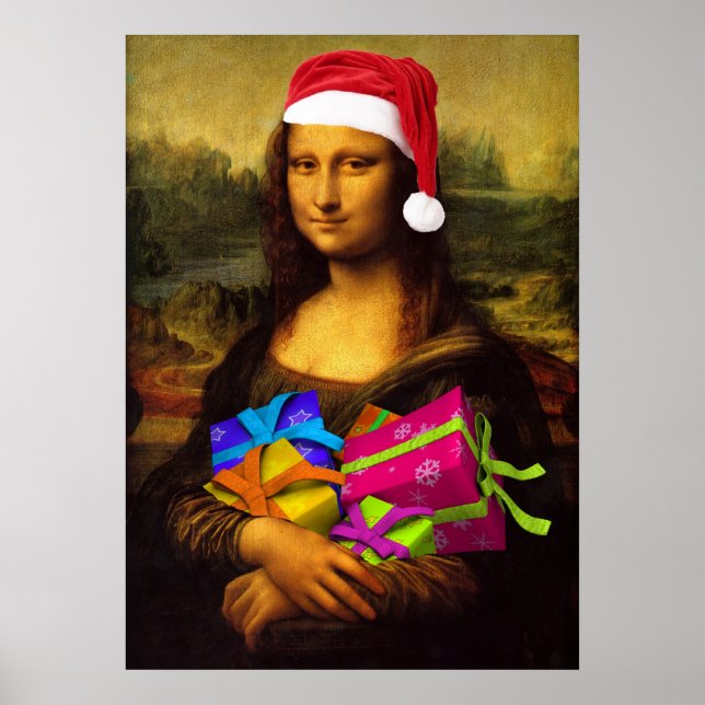 Mona Lisa Comes As Santa Claus Poster (Front)