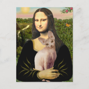 Mona Lisa - Cream Sphynx cat Postcard