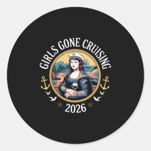 Mona Lisa Cruise Vacation Girls Gone Cruising 2026 Classic Round Sticker