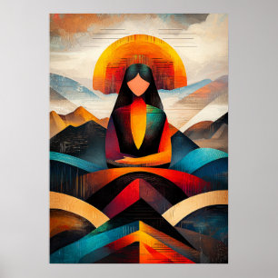 Mona Lisa - Cubist Minimalist Vision Poster
