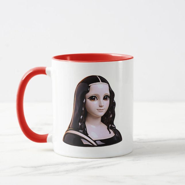 Mona Lisa Cute Modern Portrait Mug (Left)