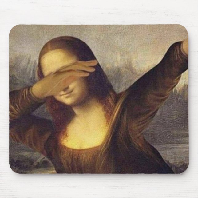 Mona Lisa Dabbing Mouse Pad (Front)
