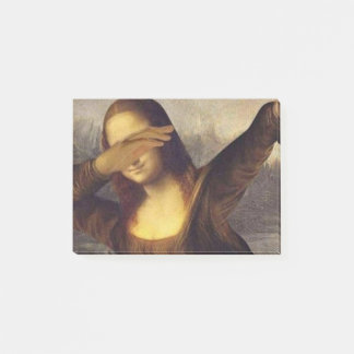 Mona Lisa Dabbing Post-it Notes