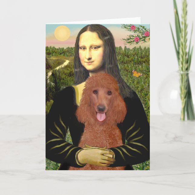 Mona Lisa - Dark Red Standard Poodle #1 Card (Front)