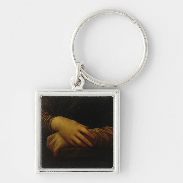 Mona Lisa, detail of her hands, c.1503-06 Key Ring (Front)