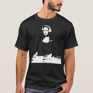 Mona Lisa Dj Art - Funny Edm Techno Rave Music T-Shirt