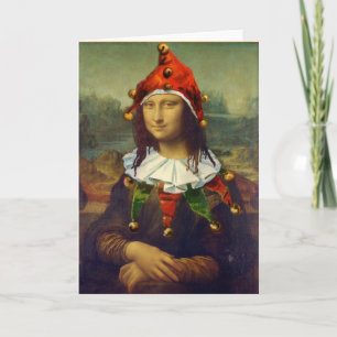Mona Lisa Elf Christmas Card