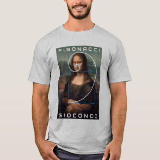 Mona Lisa Fibonacci Spiral Gold Ratio Custom Text T-Shirt