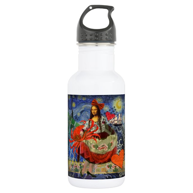 Mona Lisa Fun Zodiac Whimsical  532 Ml Water Bottle (Front)
