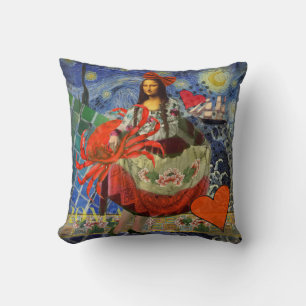 Mona Lisa Fun Zodiac Whimsical Cushion
