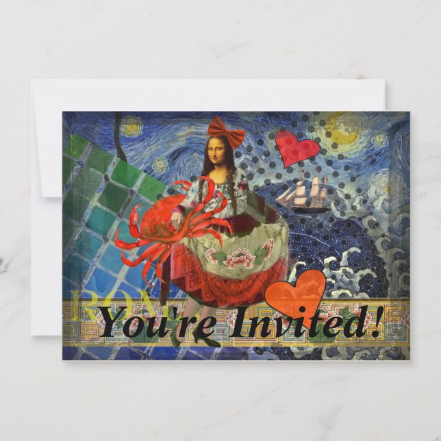 Mona Lisa Fun Zodiac Whimsical  Invitation (Front)