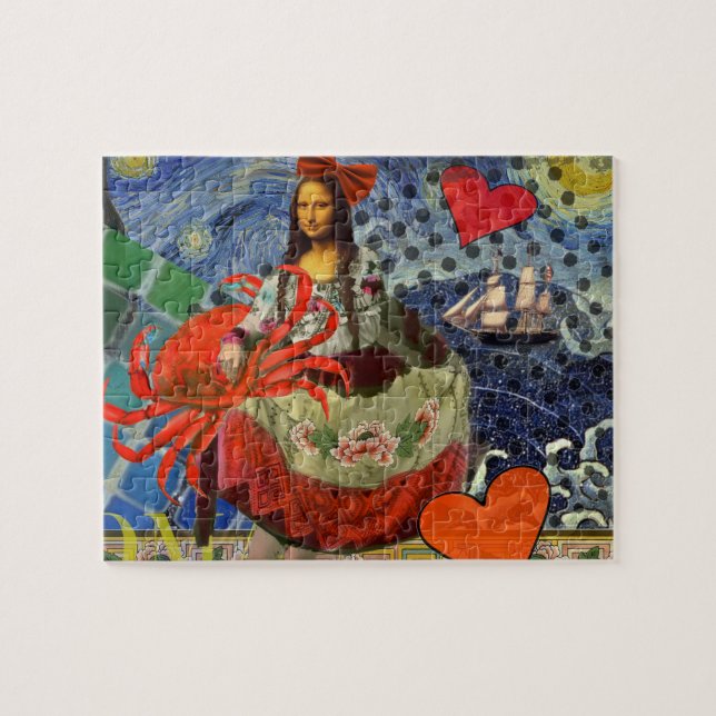 Mona Lisa Fun Zodiac Whimsical  Jigsaw Puzzle (Horizontal)