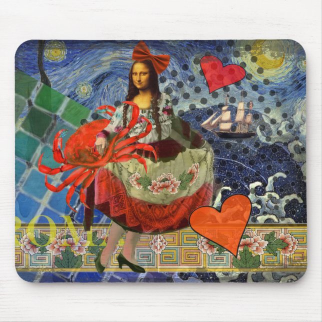 Mona Lisa Fun Zodiac Whimsical  Mouse Pad (Front)