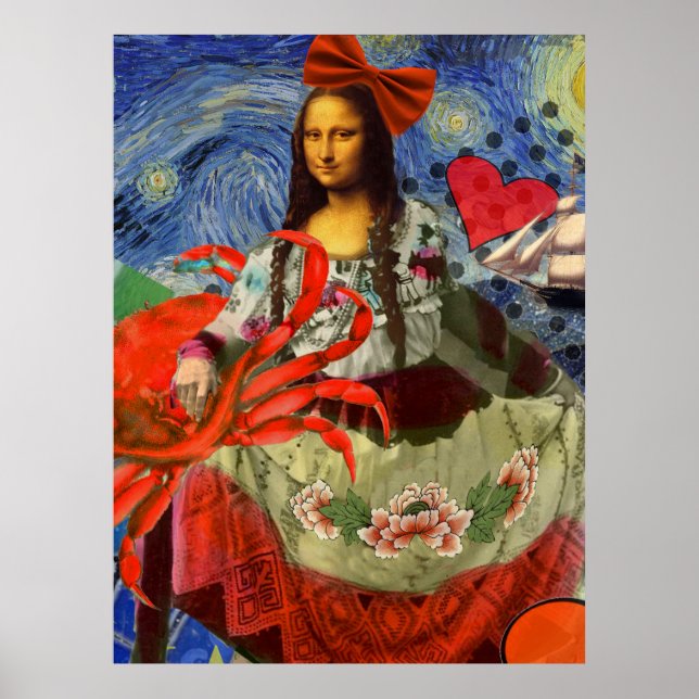 Mona Lisa Fun Zodiac Whimsical  Poster (Front)