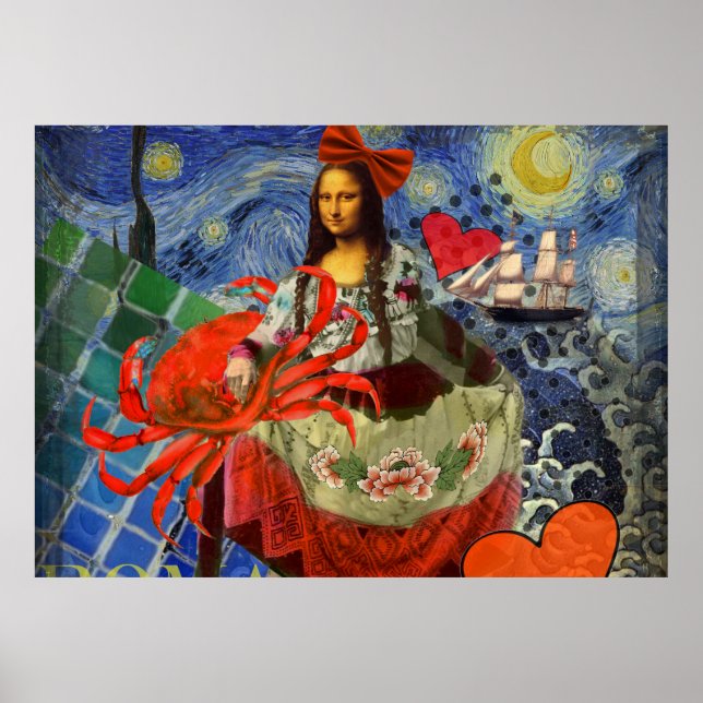 Mona Lisa Fun Zodiac Whimsical  Poster (Front)
