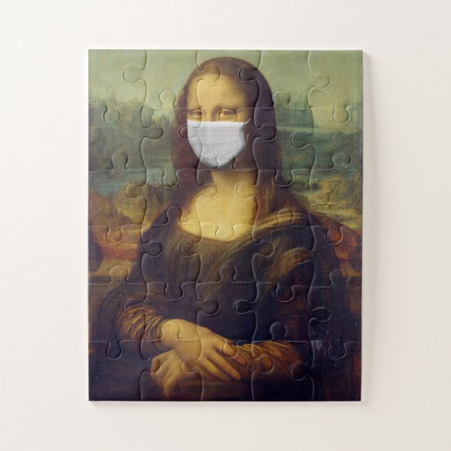 MONA LISA FUNNY MASK EASY JIGSAW PUZZLE (Vertical)