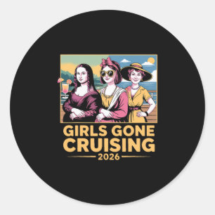 Mona Lisa Girls Gone Cruising 2026 Cruise Vacation Classic Round Sticker