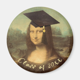Mona Lisa Graduation Grad Cap Magnet
