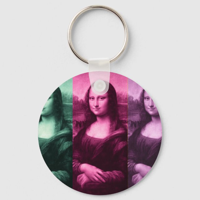 Mona Lisa Green Pink Purple Key Ring (Front)
