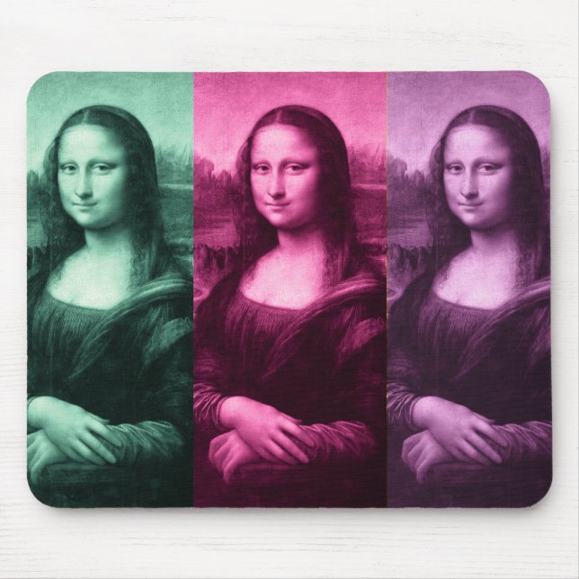 Mona Lisa Green Pink Purple Mouse Pad (Front)