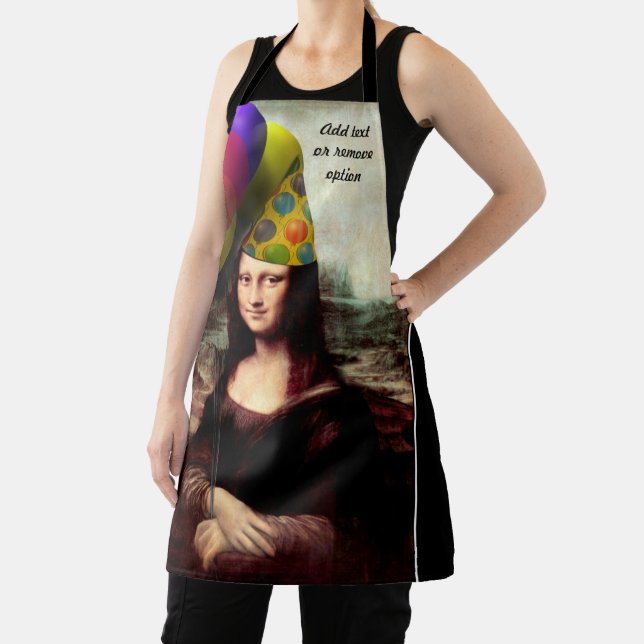 Mona Lisa Happy Birthday Party Hat Apron (Insitu)