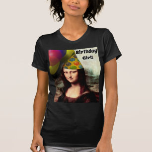 Mona Lisa Happy Birthday Party Hat T-Shirt