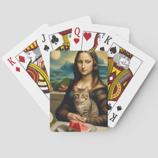 Mona Lisa &her cat - Summer vibes \ Playing Cards