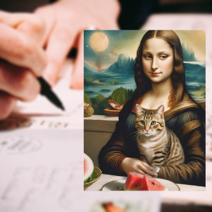 Mona Lisa &her cat - Summer vibes \ Postcard