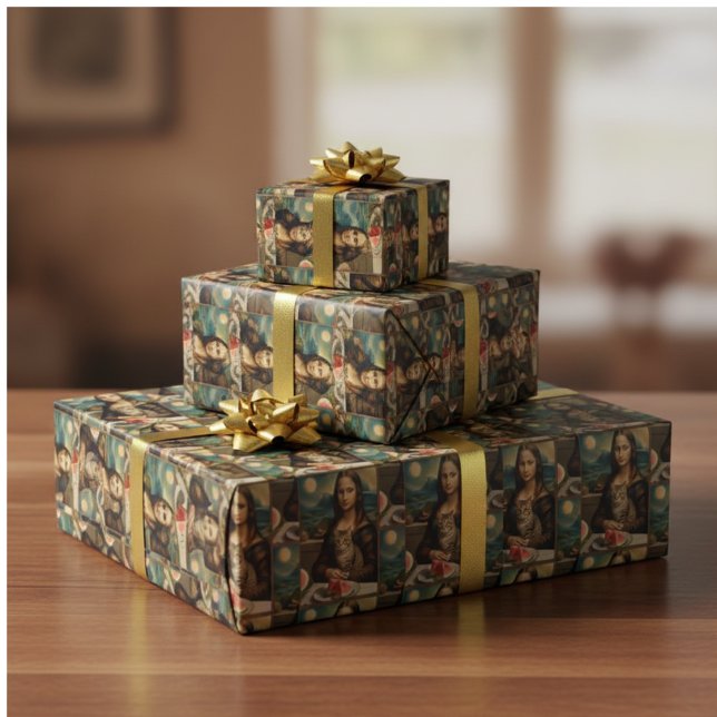 Mona Lisa &her cat  -  Summer vibes \ Wrapping Paper (Creator Uploaded)
