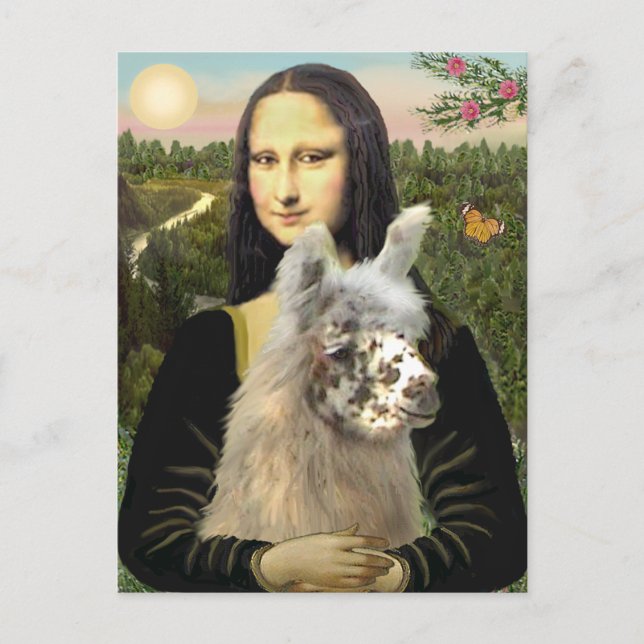 Mona Lisa & Her Llama Postcard (Front)