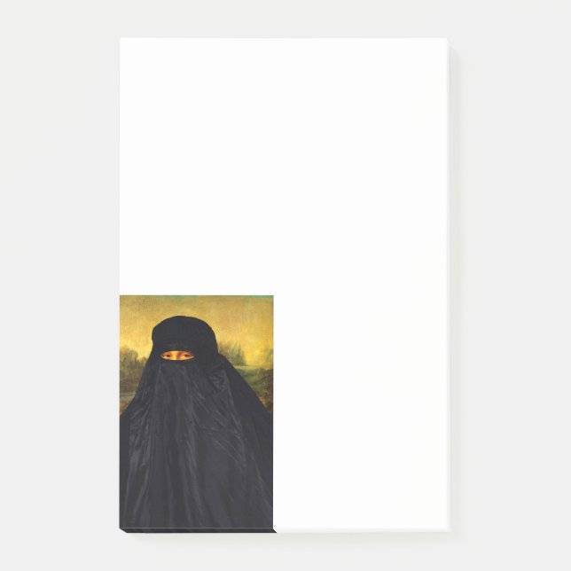 Mona Lisa Hidden Behind Burqa Post-it Notes (Front)