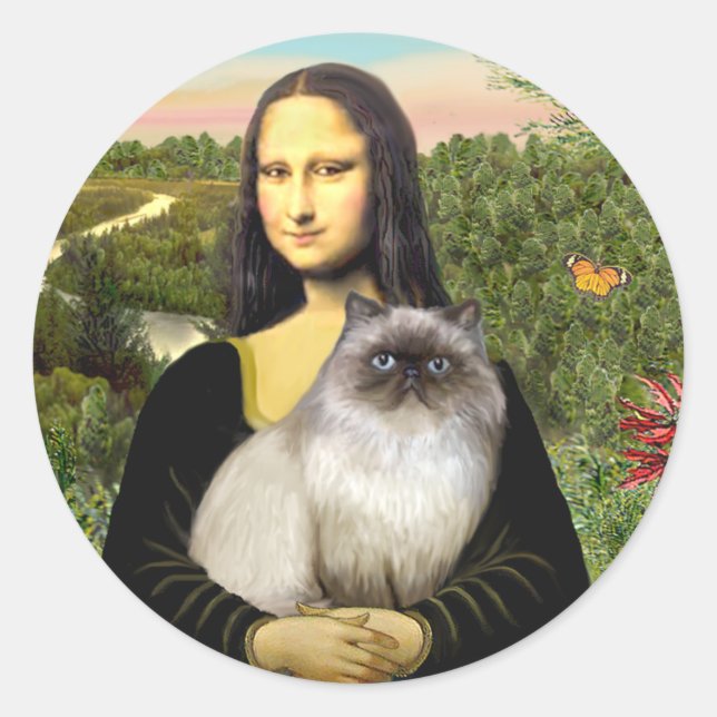 Mona Lisa - Himalayan cat 7 Classic Round Sticker (Front)