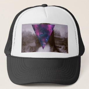 Mona lisa hipster. trucker hat