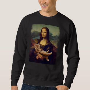 Mona Lisa Holding a Cat Funny Art Parody Classic P Sweatshirt
