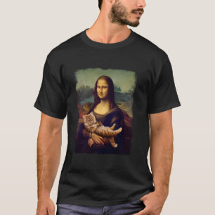 Mona Lisa Holding a Cat Funny Art Parody Classic P T-Shirt