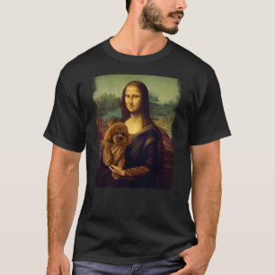 Mona Lisa Holding a Poodle Cute Dog Art Parody Pai T-Shirt