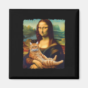 Mona Lisa Holding Cat Portrait Art Painting Kitty Magnet