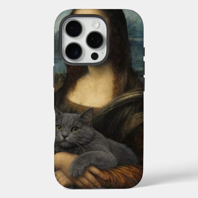 Mona Lisa Holding Elegant Gray Cat                 Case-Mate iPhone Case (Back)